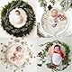 Xanewza 4 Stück Fotorequisiten für Neugeborene, Neugeborenen Foto Requisiten, Baby Fotografie Korb Bilder Kleinkind Posing Requisiten, 1 Foto Donut, 3 Posing Kissen (Fits 0-3 Monat)