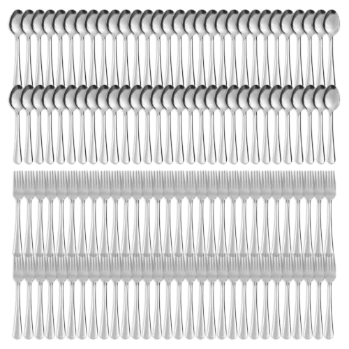 Image of Forks and Spoons Silverware Set-120PCS Dinner Forks &Dinner Spoons