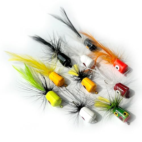 YAZHIDA Fly Fishing Flies Kit Poppers (pop10)