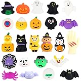VEYLIN Halloween Squishy Toys, 24 Pieces Stress Reliever Mochi Squishies for Goody Bags and Party Favors