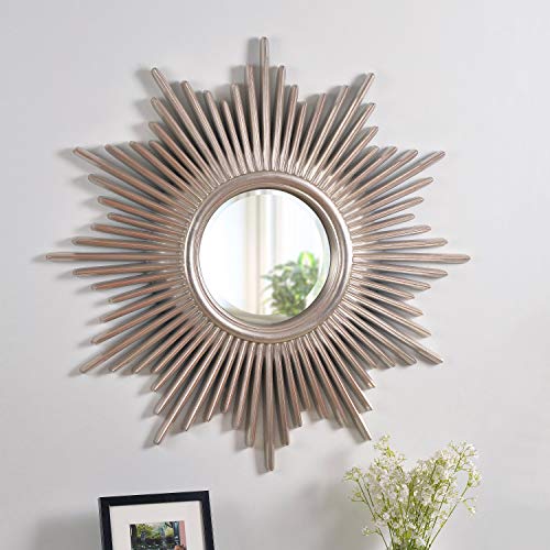 Kenroy Home Modern Wall Mirror ,36 Inch Height, 36 Inch Diameter, 1.5 Inch Ext With Antique Silver Finish With Warm Highlights #TOP4
