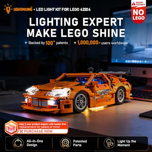 Image of LIGHTAILING Light for Lego-42204 Fast and Furious Toyota-Supra-MK4 - Led Lighting Kit Compatible with Lego Building Blocks Model - NOT Included The Model Set