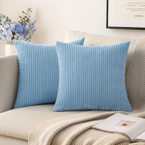 MIULEE Winter Pack of 2 Corduroy Pillow Covers...