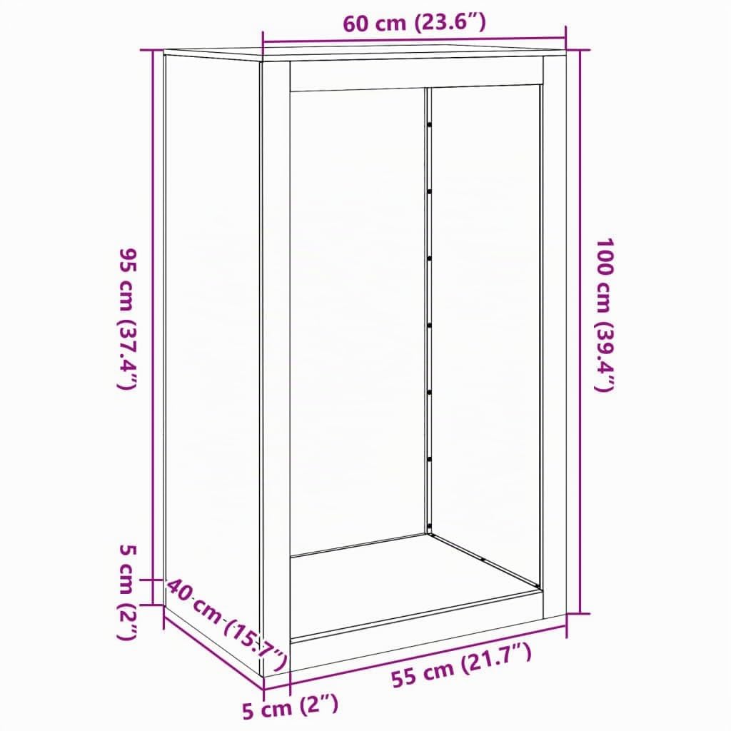 Gecheer Brennholzregal außen Kaminholzregal Metall Feuerholzregal Kaminholzunterstand Kaminholzständer Kaminholzkorb Holzlager Holzstapelhilfe für Garten Terrasse,60x40x100 cm Cortenstahl