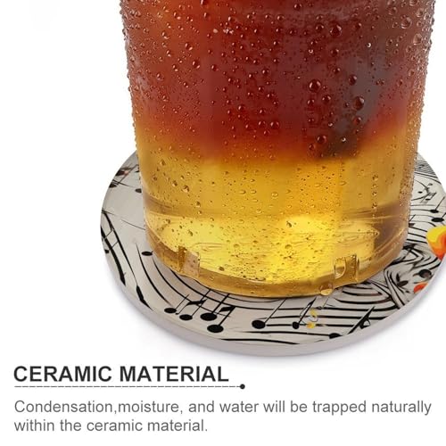 Dessous de verre céramique notes de musique absorbant liège pour tasse
