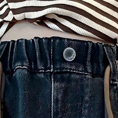 Girls Baggy 𝐒tretch Jeans Straight Leg 𝐃rawstring High Waist Pants Fall Elastic Waisted Denim Trouser with Pokets2