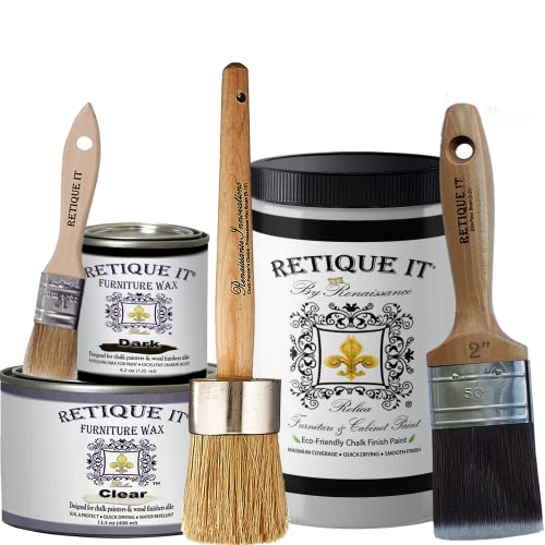 Retique It Chalk Furniture Paint by Renaissance DIY, Wax Kit, 03 Argentine