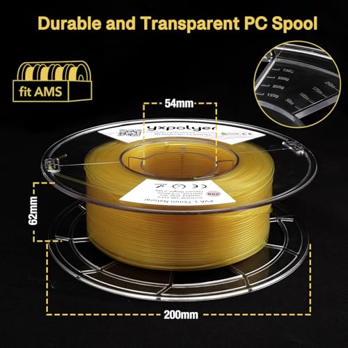 Image of YXPOLYER PVA Filament 3D Printing Support Filament 500g 1.75mm Easy and Fast Dissolvable Water Soluale, Support Material for PLA, ABS, PETG,TPU