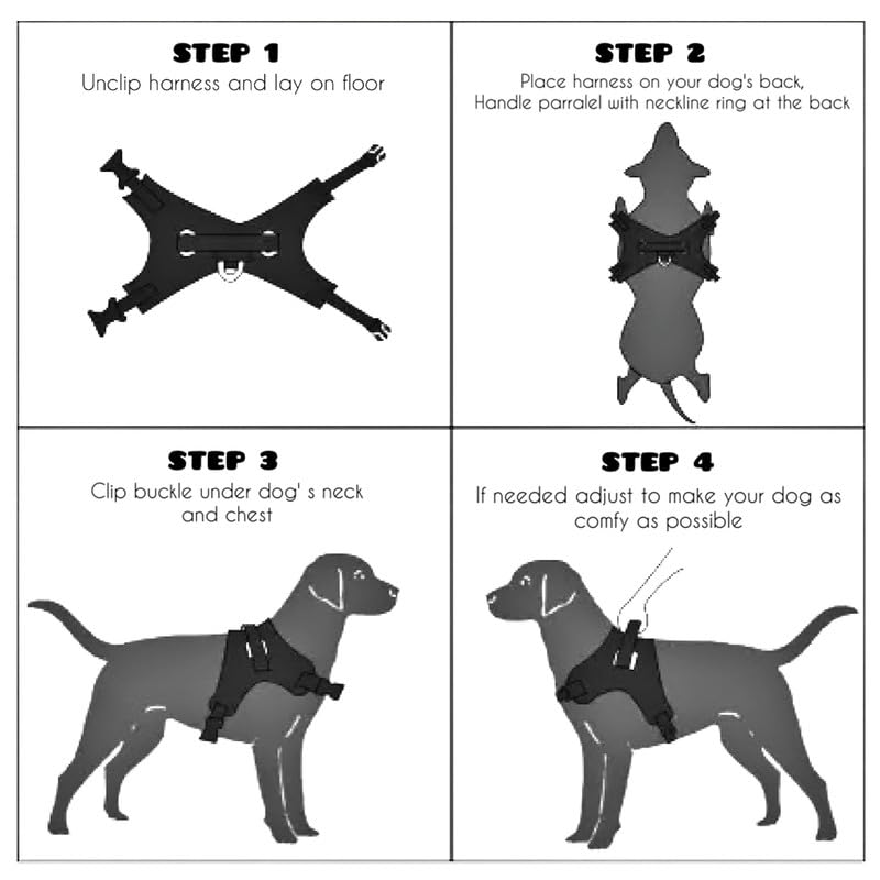 Pets Planet No Pull Dog Harness, Breathable Adjustable Comfort, for Dogs, Best for Training Walking Easy to Contro Red, (XL Neck-20 min to 32" max Chest-30 min to 45" max) 1