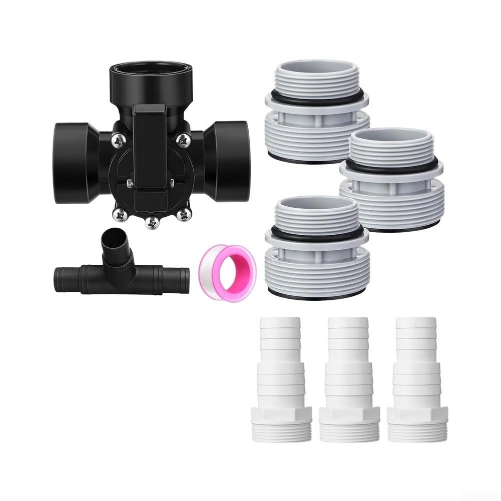 Vanne de dérivation 3 voies pour piscine 1-1/2''(BLACK)