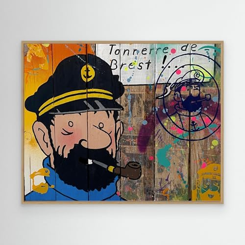 Impression sur toile Vincent STREIFF Capitaine Tonnerre pour un salon contemporain Oak