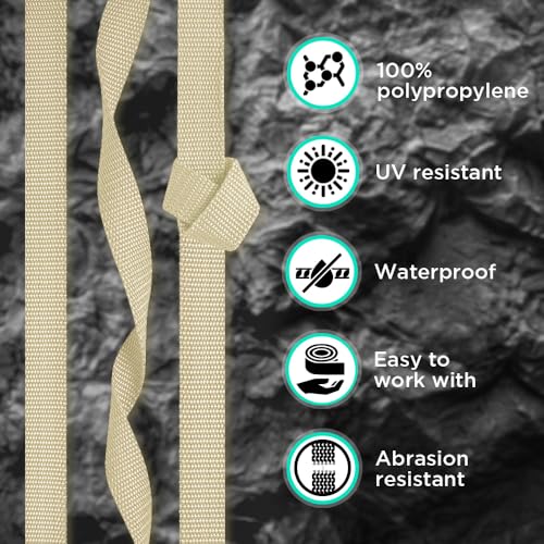 Image of TECEUM 3 /4 inch & 5 /8 inch & 1 inch & 1.5 inch & 2 inch Webbing - 10 25 50 Yards - 40+ Colors - Heavy Duty 1 Inch 1.5 Inch 2 Inch Backpack Straps - Webbing for Outdoors Indoors Crafting DIY