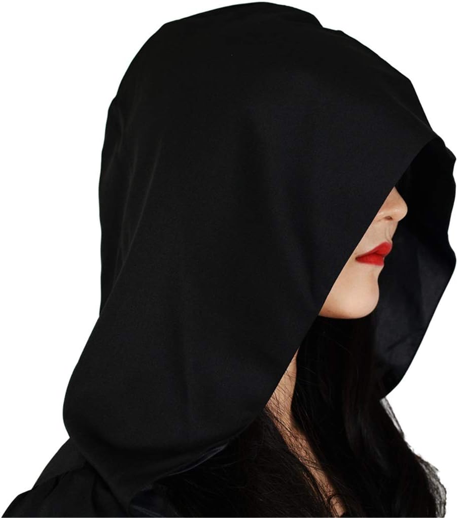 Jeufoin Women's Gothic Victorian Witch Vampire Dress Medieval Renaissance Halloween Cosplay Hooded Costume - Image 5