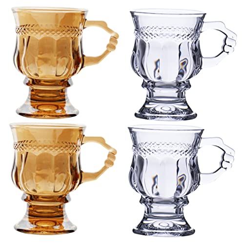 MOTHNUR 4 Piezas taza de té de vidrio vasos de whisky tazas de café antiguas taza de tostado irrompible tazas de espresso Contenedores vasos de te tazas cafe Vaso de té con leche Titulares