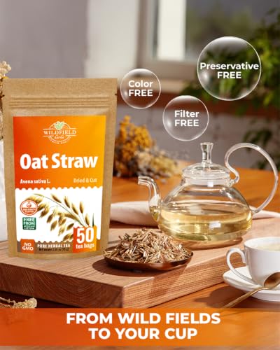 Image of 50 Bags Oatstraw Tea Oat Straw Herb Tea (Avena Sativa L.) - 50 Count 1.5g Bags Oat Straw Loose Leaf Herb Hierba De Paja De Avena