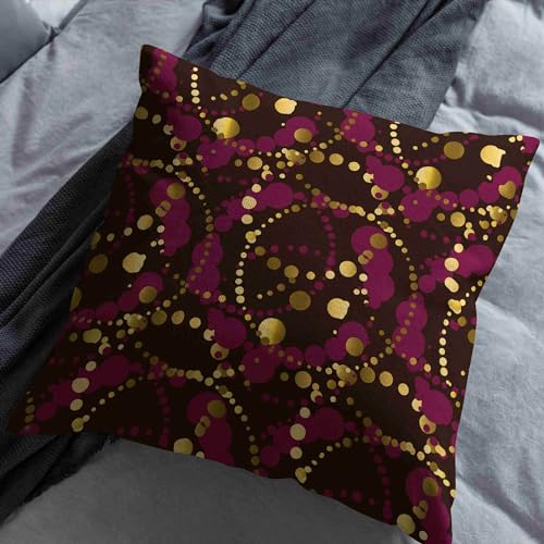 Housse de coussin canapé lin 50x50 cm motif géométrique vintage CEVAN, lot de 4