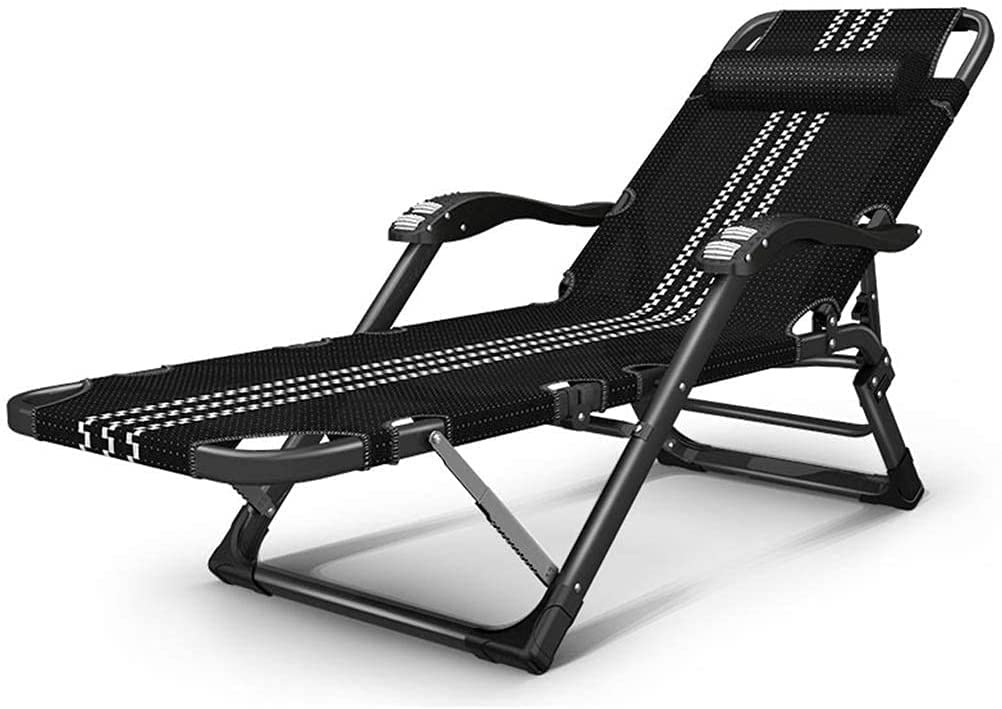 Chaise longue de jardin pliante avec coussin amovible et dossier inclinable