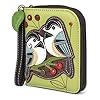 CHALA Geldbörse mit Reißverschluss, Handgelenk, 8 Kreditkartenfächer, robustes PU-Leder, Chickadee - Grün, Einheitsgröße #2