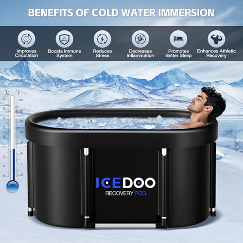 New Upgrade XL 139-Gallon Oval Ice Bath Tub - 6 Layered Portable Bathtub, Drop-In Bathtubs Foldable with Cover Cold Plunge Tub for Athletes, Home Gym, Outdoor Recovery Use.