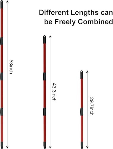 Miniatura 2 de Repuestos de mango de trapeador giratorio para trapeador Oceda de 4 secciones, mango de repuesto compatible con repuestos de trapeador giratorio