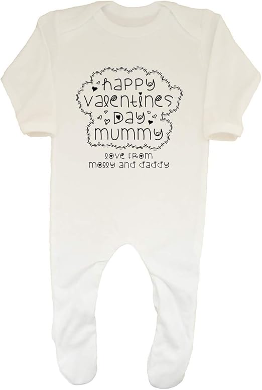 Shopagift Baby,Clothing,Baby Boys 0-24m,Sleepwear & Robes,Sleepsuits Shopagift Personalised Happy Valentines Day Mummy Baby Sleepsuit Romper