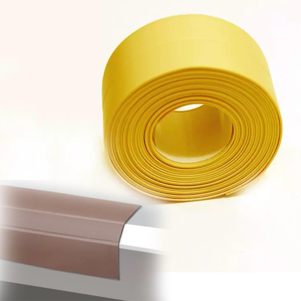 YUEKOPOU PVC Self-Adhesive Caulk Tape 38mm x 3.2m Waterproof Sealing for Bathroom Kitchen