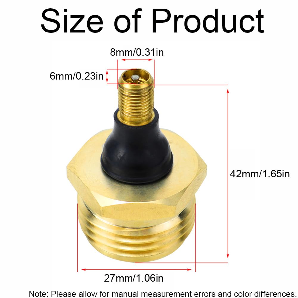 SEIWEI 2 valvole per l'inverno per camper, adattatore maschio da 27 mm a maschio da 8 mm, adattatore antigelo per scarico invernale in camper e giardini, cancello di scarico