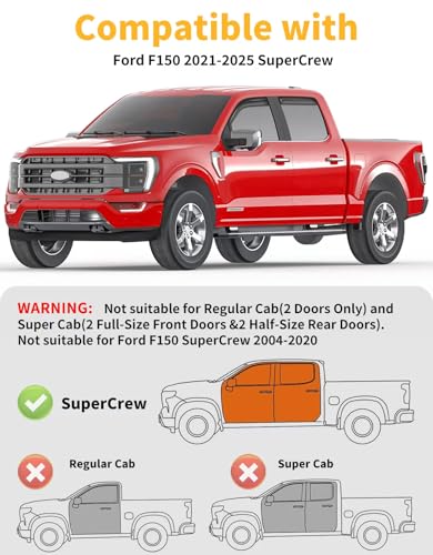 Image of Window Visors Rain Guards for Ford F150 SuperCrew 2021-2026