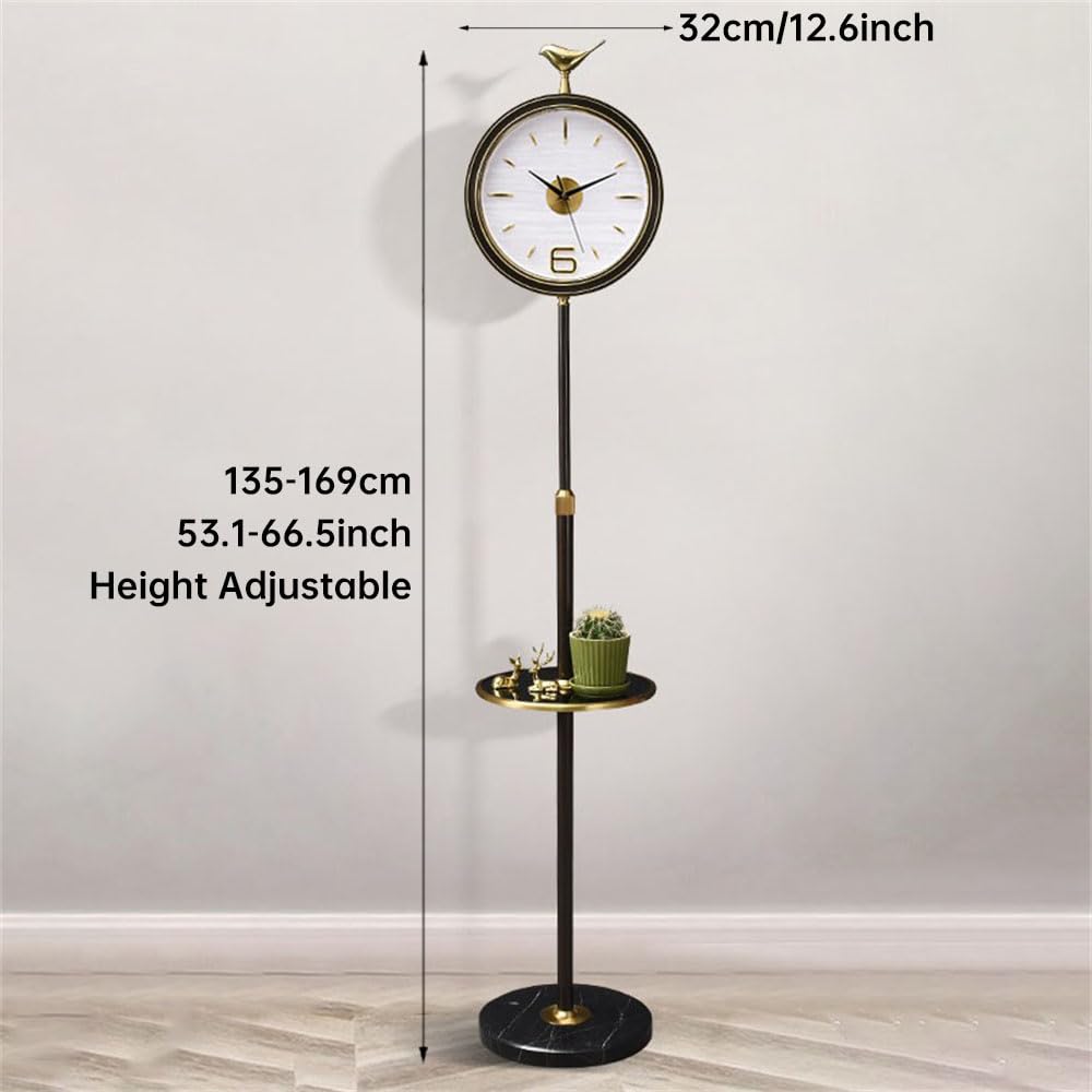 Amazon｜フロアスタンディング大型時計 収納棚と大理石ベース付き