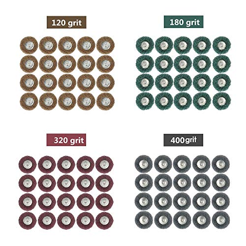 Rocaris 40 Pack 1 inch Abrasive Wheel Buffing Polishing Wheel Set For Dremel Rotary Tool - 25mm