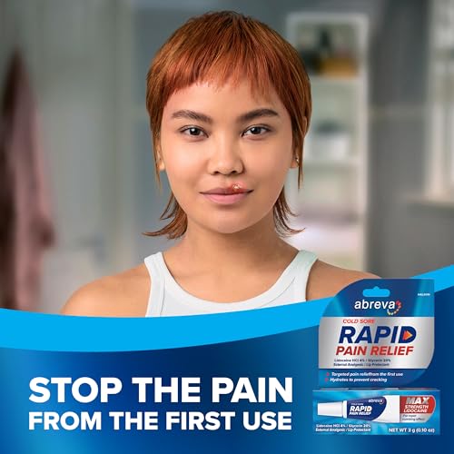 Bundle of Abreva Cold Sore Treatment Rapid Pain Relief Cream - 1 Tube, 3 Grams + Abreva 10 Percent Docosanol Cold Sore Treatment, Treats Your Fever Blister in 2.5 Days - 0.07 oz Pump - Thumbnail 2