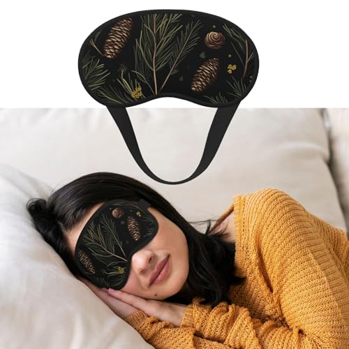 睡眠用アイマスク 通気性 遮光 睡眠マスク 木と松葉 ナイト目隠し ソフト 快適 ナイトアイ スリープシェード カバー 男女兼用 ホームナップ用アイカバー