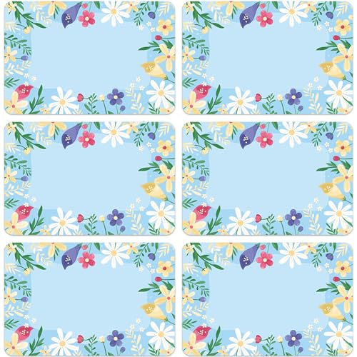 Wonmon 180 PCS Spring Name Stickers Gift Labels Tags Spring Flower Gifts Tag Stickers Floral Name Label Sticker for Springtime Easter Gifts Packaging Cards Classroom Party Supplies Decor