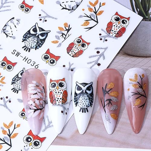 KZBTRBT Owl Nail Stickers