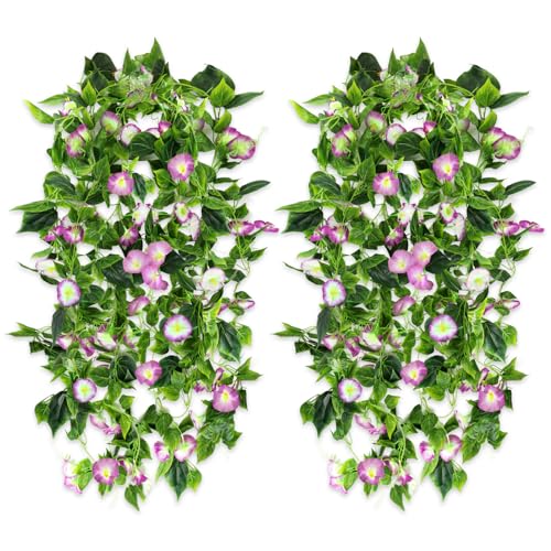 AirSun Artificial Morning Glory Flower Vines, 2pcs...