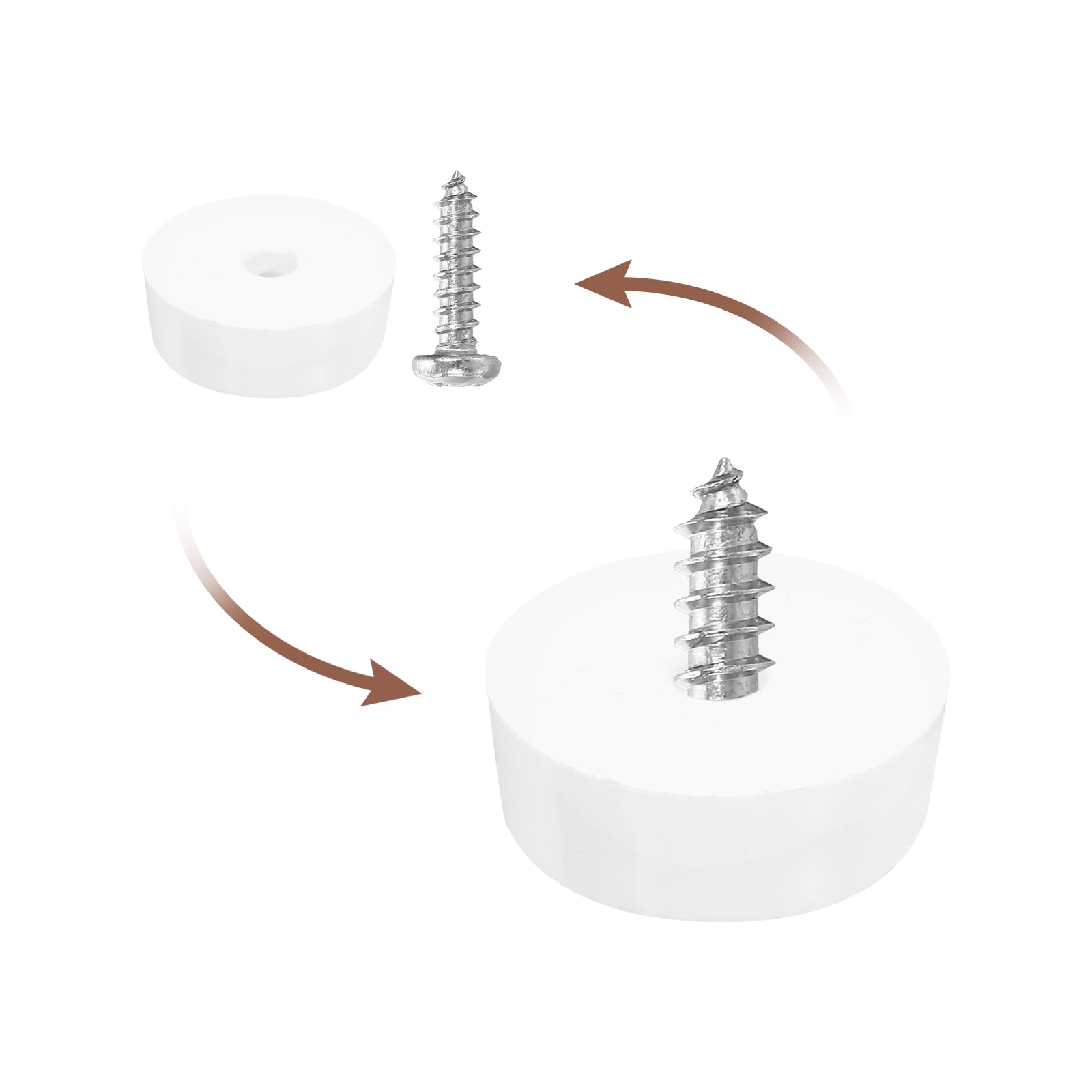 uxcell 8Pcs Rubber Bumper Feet, 9mm H x 25mm W Round Pads with Stainless Steel Washer and Screws for Furniture Appliances, Electronics - Image 4