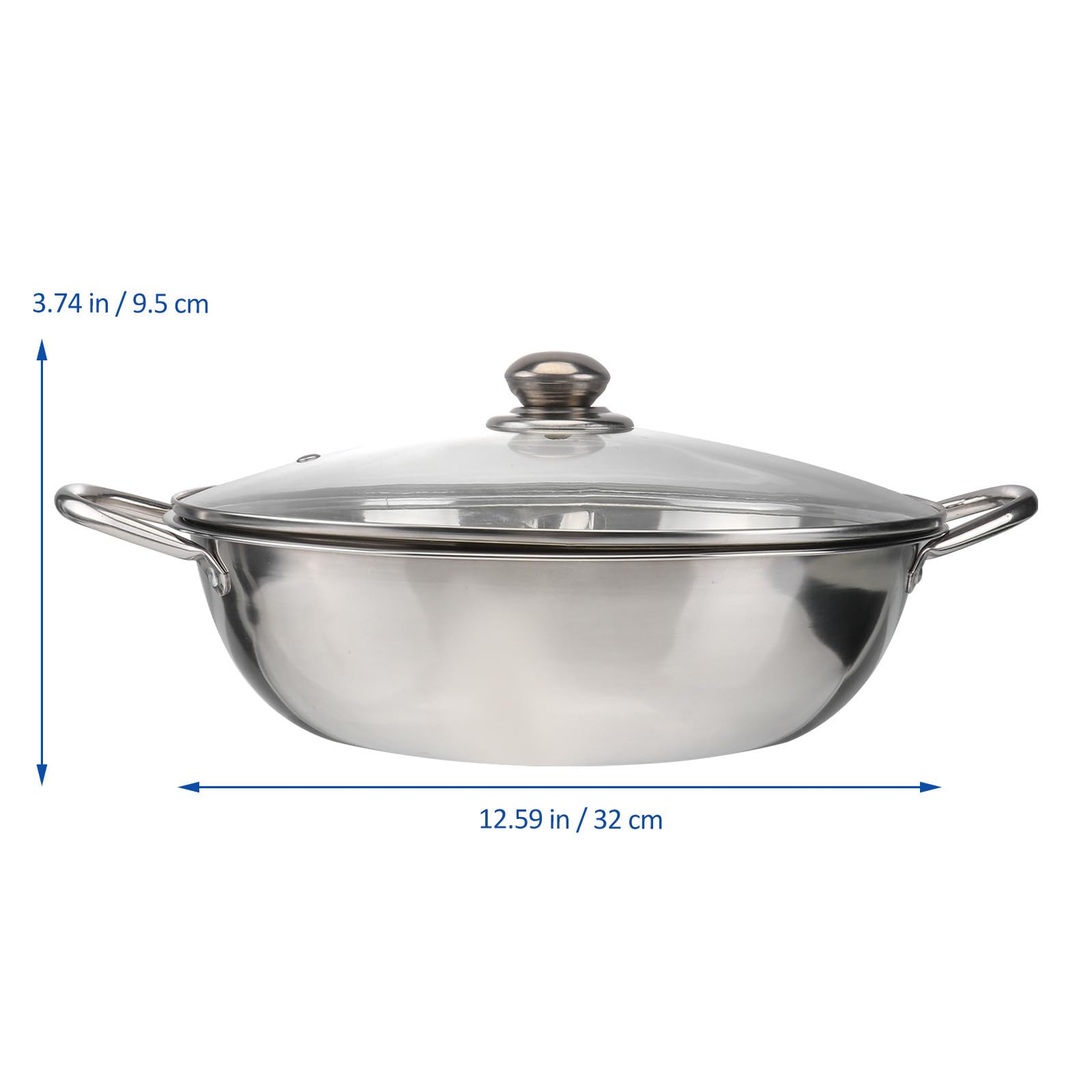 Abaodam Olla Caliente de Acero Inoxidable con Separador, Tapa de Vidrio