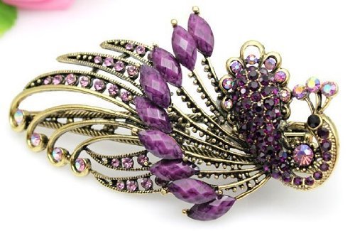 Kitty-Party Jewelry Peacock butterfly hair styling tools hair clips -Purple