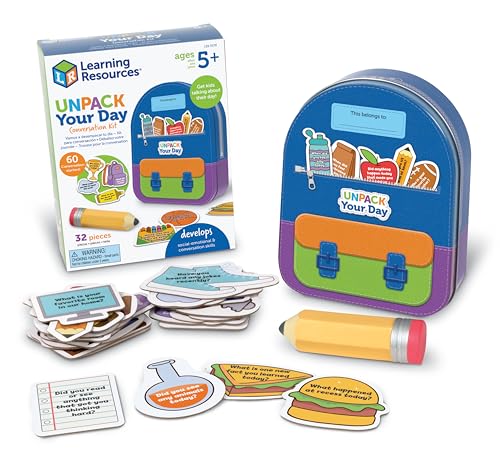 Image of Learning Resources Unpack Your Day Conversation Kit - 32 Pieces, Ages 5+, SEL Toys, Classroom Must Haves, Teacher Supplies, Gifts For Boys And Girls, Speech Materials, Ice Breaker