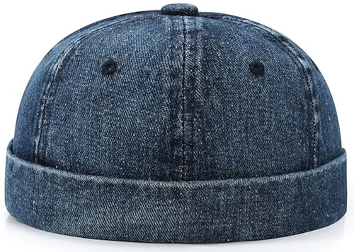Image of Glamorstar Brimless Dome Hats for Women Men Sailor Beanie Cap Vintage Docker Hat