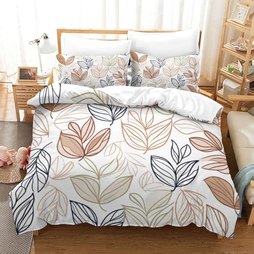 Housse de couette douce fermeture éclair parure lit 3 pièces - 2