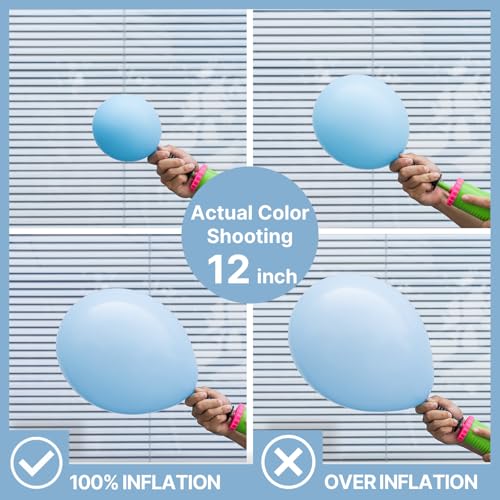 Image of PartyWoo Light Blue Balloons 100pcs Different Sizes of 18 12 10 5 Inch Baby Pastel Sky Aqua Blue Balloon Arch Kit Garland for Birthday Gender Reveal Baby Shower Graduation Party Decorations Blue-Y4