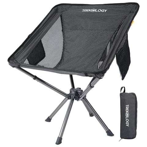 TREKOLOGY YIZI X1 Portable Folding Chair – Lightweight, Compact Foldable Chair for Adults – Ideal for Camping, Outdoor Activities, and Travel – No Assembly Required, Small Camping Chair with Carry Bag Cover