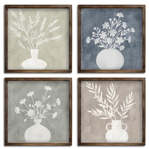 Pinetree Art Framed Boho Botanical Wall Art Set of 4,