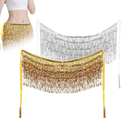 2 pcs Glitzer Rock Damen Festival Pailletten Rock Glitzerrock...