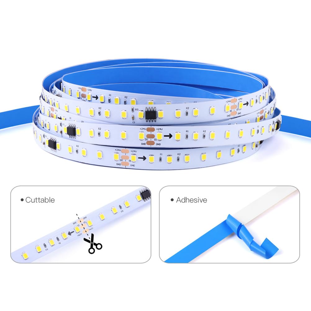 AoLa Striscia LED sensore di movimento, 5m 600 LED dimmerabile con spina, modalità luce fissa modalità notturna attivata dal movimento sensore di luce 4 modalità con timer, bianco caldo 3000K,10M