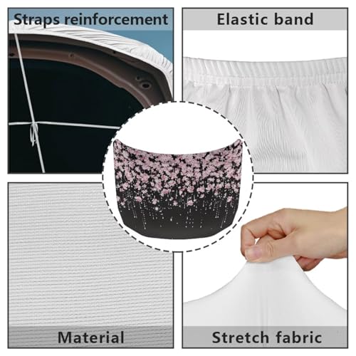 Image of Car Hood Cover Elastic Polyester Car Hood Cover with Cherry Blossom Waterproof Automotive Accessories Suitable Most Automotive Sedans Trucks Pickup Sports Cars