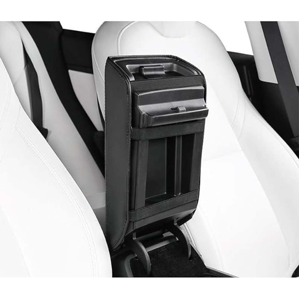 Housse pour Accoudoir Voiture, pour Renault Kangoo 2007-2018 Facile à Nettoyer Console Centrale Accoudoir Boîte Couverture Tapis Anti-poussière,B-Black