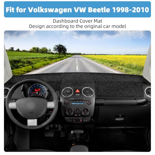 Image of Dash Cover Mat for Volkswagen VW Beetle 1998-2010 Non-Slip Dashboard Cover Mat Sunshade UV Rays Protector Interior Accessories