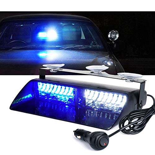 Lampe stroboscopique à 16 LED, lampe à ventouse clignotante Riloer 12V, avertissement d'urgence de la police pour remorques de camions